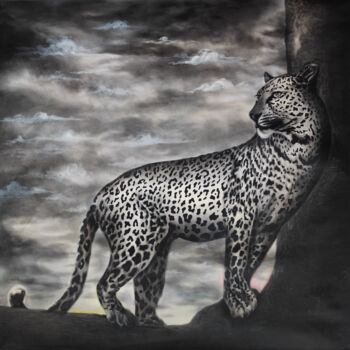 Painting titled "Leopard Series 5" by Sanjay P, Original Artwork, Acrylic