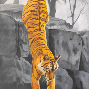Painting titled "Tiger Series 2" by Sanjay P, Original Artwork, Acrylic