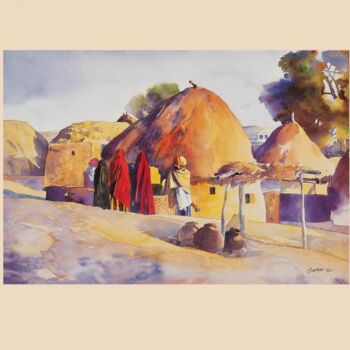 Pintura titulada "Rajasthan" por Sanjay Sahai, Obra de arte original, Oleo