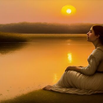 Arts numériques intitulée "Sunset Dreamscape" par Sankha Ghosh, Œuvre d'art originale, Photo montage