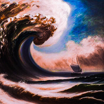 Digitale Kunst mit dem Titel "Ephemeral Storm" von Sankha Ghosh, Original-Kunstwerk, Digitale Malerei