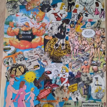 Colagens intitulada "Collage und comic 3" por Susanne Schnackertz. ( Sanne), Obras de arte originais, Colagens