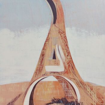 "La Tour Eiffel...la…" başlıklı Tablo Sannier Alain tarafından, Orijinal sanat, Petrol Ahşap Sedye çerçevesi üzerine monte e…