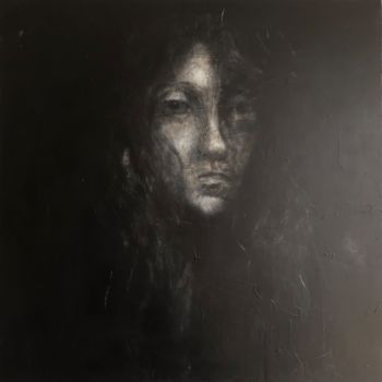 Pintura titulada "La fille de l’ombre" por Sanrey, Obra de arte original, Tinta