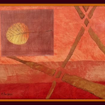 Painting titled "Automne" by San Roman, Original Artwork, Acrylic Mounted on Wood Panel