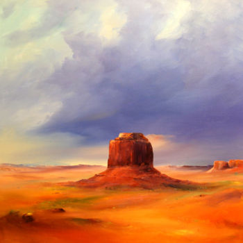 Peinture intitulée "The Merrick Butte" par Petra Ackermann, Œuvre d'art originale, Huile
