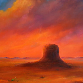 Картина под названием "Desert Nightfall" - Petra Ackermann, Подлинное произведение искусства, Масло