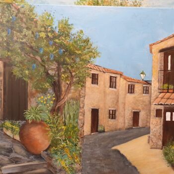 Pintura intitulada "casa rural" por Santana, Obras de arte originais, Acrílico Montado em Alumínio