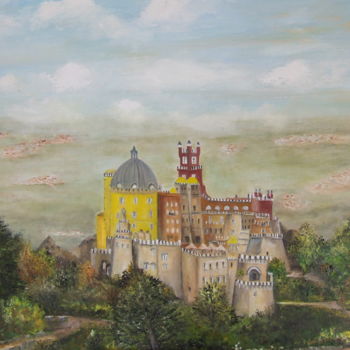 Картина под названием "Palácio da Pena~Sin…" - Santana, Подлинное произведение искусства, Масло