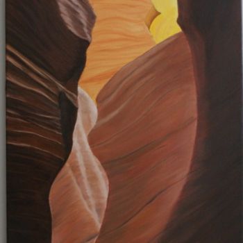 Peinture intitulée "Antelope canyon 2" par Paul Santander, Œuvre d'art originale, Huile