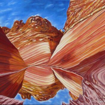 Painting titled "" the wave"reflecti…" by Paul Santander, Original Artwork, Oil