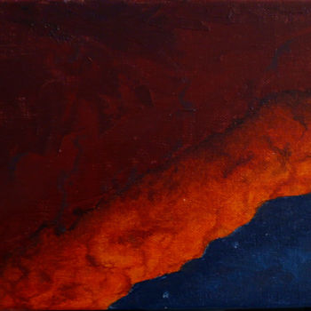 Peinture intitulée "The moon into the M…" par Paul Santander, Œuvre d'art originale, Huile