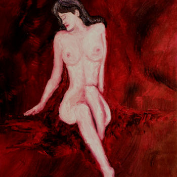 Painting titled "fondo-rojo-80x64-30…" by Santi Goñi, Original Artwork, Oil