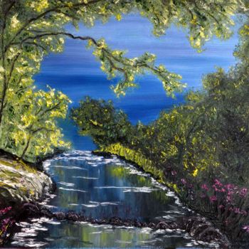 Painting titled "rio-calera-65x46.jpg" by Santi Goñi, Original Artwork, Oil