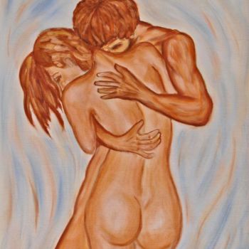 Pintura titulada "3-el-abrazo.jpg" por Santi Goñi, Obra de arte original, Oleo