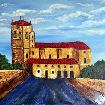 Painting titled "Iglesia-de-San-Andr…" by Santi Goñi, Original Artwork, Oil