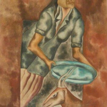 Painting titled "Mi muestra a Martha" by Santiago, Original Artwork