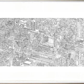 Drawing titled "Isometric Perspecti…" by Santiago Restrepo, Original Artwork, Ink