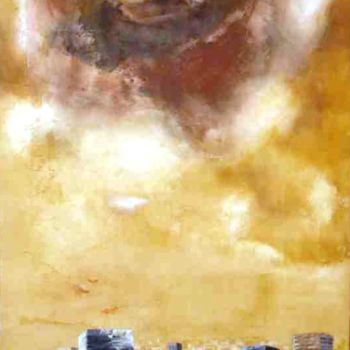 Pintura titulada "NUBES SOBRE LA CIUD…" por Santial Alonso, Obra de arte original, Otro