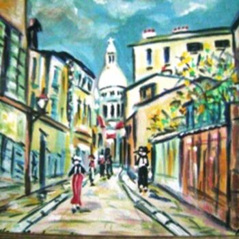 Painting titled "Utrillo interprété" by Santodji, Original Artwork