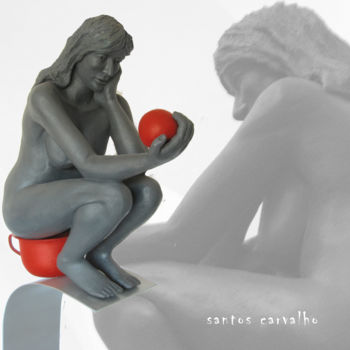 Sculpture intitulée "o-teu-pecado-e-meu…" par Santos Carvalho, Œuvre d'art originale, Résine