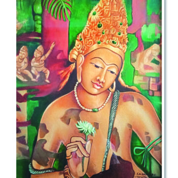 "Padmapani" başlıklı Tablo Santosh Dangare tarafından, Orijinal sanat, Akrilik