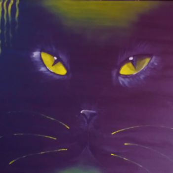 Schilderij getiteld "gato aurora boreal" door São Vieira, Origineel Kunstwerk, Acryl