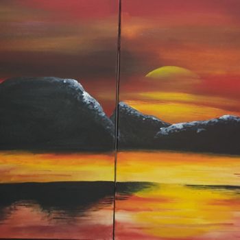 Painting titled "Sunset" by São Vieira, Original Artwork, Acrylic