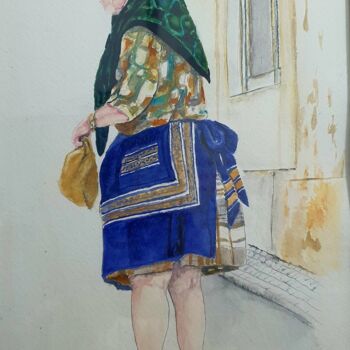 Painting titled "Gentes de Portugal…" by São Vieira, Original Artwork, Watercolor