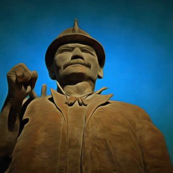 Цифровое искусство под названием "Miner Statue" - Alan Carson, Подлинное произведение искусства