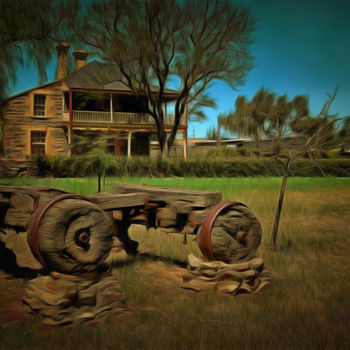 Digitale Kunst getiteld "Historic House" door Alan Carson, Origineel Kunstwerk