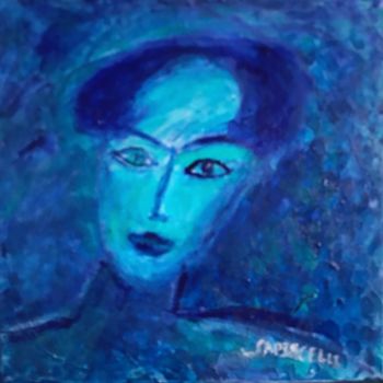 Pintura titulada "La femme BLEUE" por Sapiacelli, Obra de arte original, Acrílico