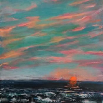 Peinture intitulée "coucher de soleil s…" par Sapiacelli, Œuvre d'art originale, Huile