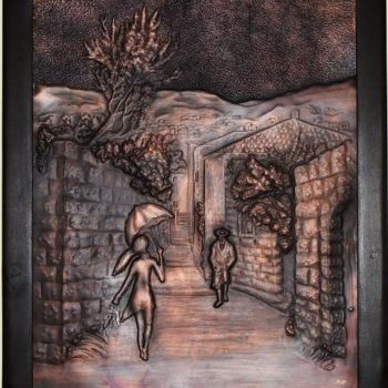 Design intitulée "Girl in old town" par Sapir Gelman, Œuvre d'art originale