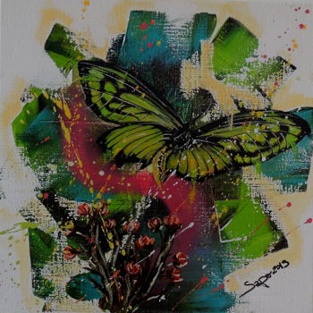 Peinture intitulée "Série "Mariposas" 08" par Gregory Jomain (Sapo), Œuvre d'art originale, Acrylique Monté sur Châssis en b…