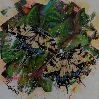 Peinture intitulée "Série "Mariposas" 02" par Gregory Jomain (Sapo), Œuvre d'art originale, Acrylique