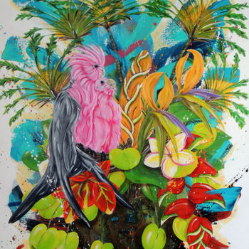 Peinture intitulée "A chacun son paradis" par Gregory Jomain (Sapo), Œuvre d'art originale, Acrylique Monté sur Châssis en b…