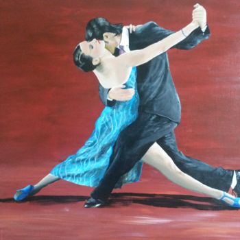Pintura intitulada "tango-100x80-copia.…" por Jlr Vizcaino, Obras de arte originais, Acrílico