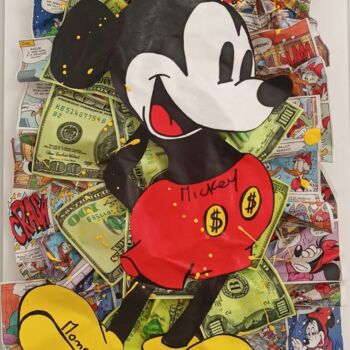 Schilderij getiteld "Mickey Money" door Sara Arnaout, Origineel Kunstwerk, Acryl