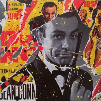 Collages intitolato "James Bond" da Sara Arnaout, Opera d'arte originale, Collages