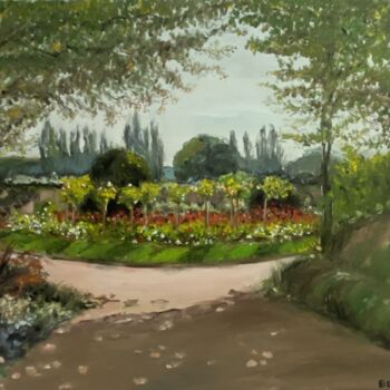 Pintura titulada "Jardín Francés" por Sara Bento San Román, Obra de arte original, Oleo Montado en Bastidor de camilla de ma…