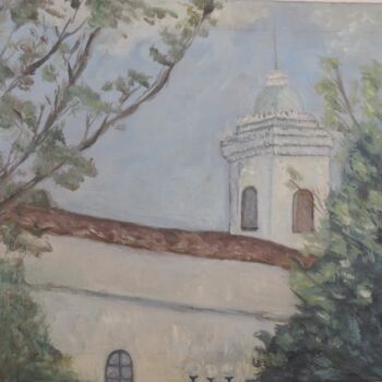 Painting titled "cathedral in Sobral" by Sara Costa, Original Artwork, Oil