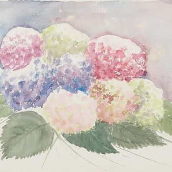 「Ortensie di Marches…」というタイトルの絵画 Sara Maioによって, オリジナルのアートワーク, 水彩画