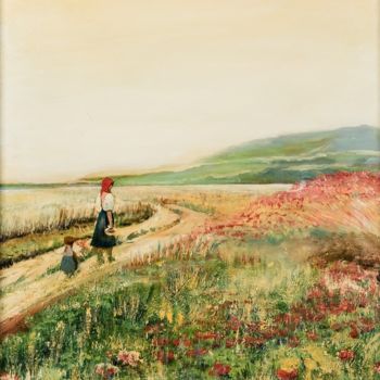 Painting titled "Pomeriggio d'estate…" by Sara Maio, Original Artwork, Oil