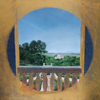 Painting titled "Camera con vista in…" by Sara Maio, Original Artwork, Oil