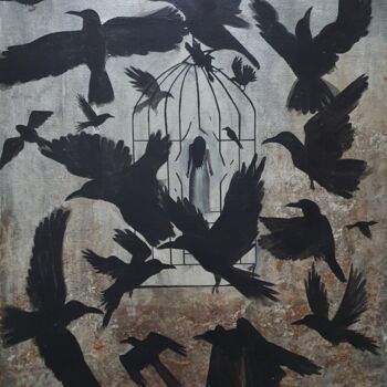 Painting titled "freedom" by Sara Mekhfi, Original Artwork, Acrylic