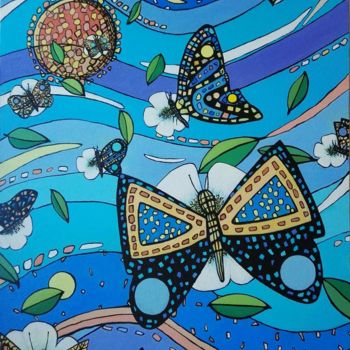 Painting titled "The butterflys" by The_edge_of_chaos, Original Artwork, Acrylic