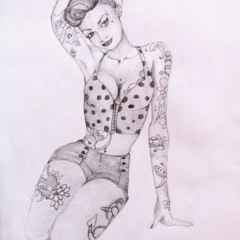 Drawing titled "donna-tatoo.jpg" by Sara Gardoni, Original Artwork, Graphite