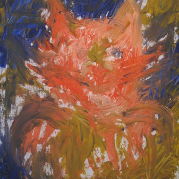 Peinture intitulée "chat" par Sarah Bossert, Œuvre d'art originale