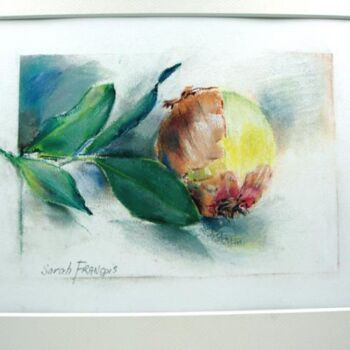 Dessin intitulée "oignon et feuilles…" par Sarah François, Œuvre d'art originale, Pastel